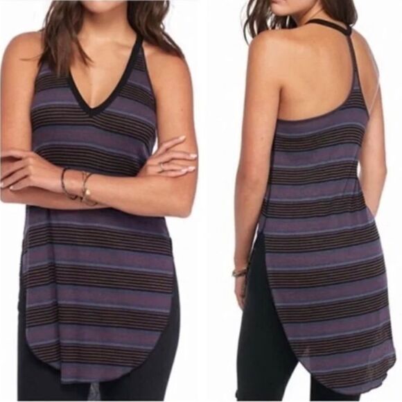 We the free free people Loui stripe tunic tank hi low stripes - Picture 1 of 6